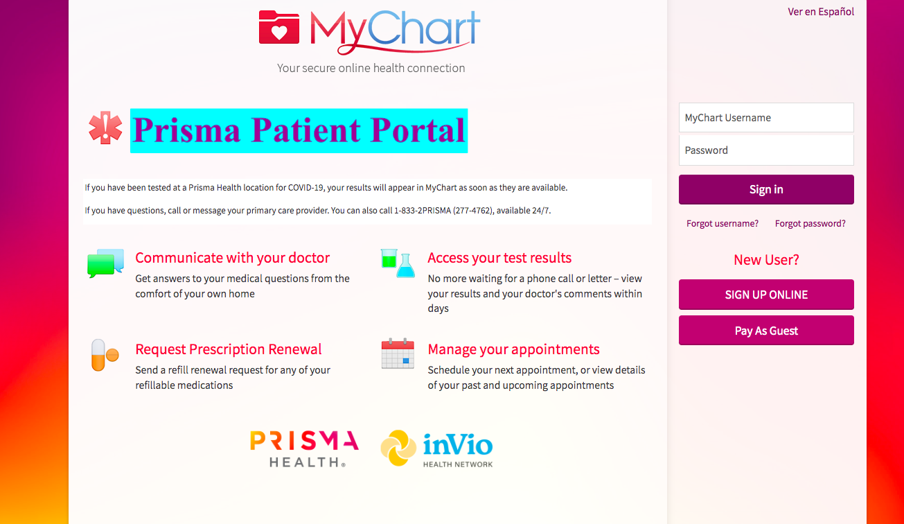 Prisma Patient Portal