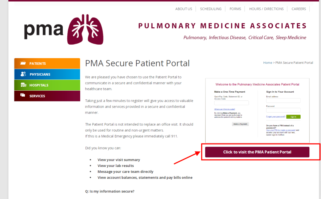 PMA Patient Portal