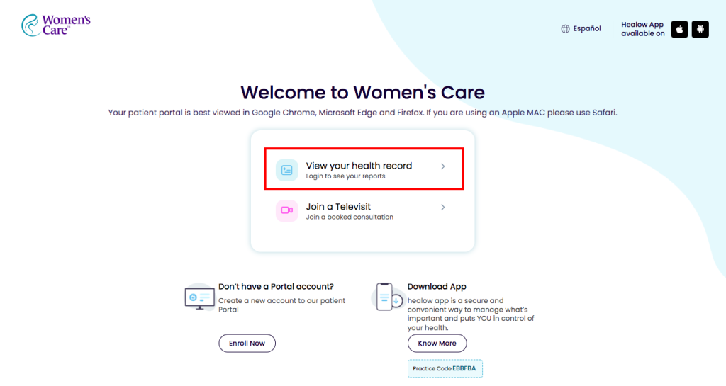 Women's Care Patient Portal