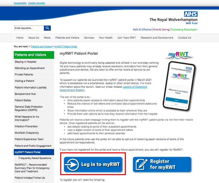 MyRWT Patient Portal