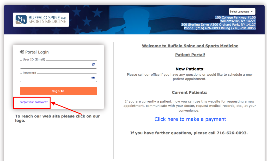 Buffalo Spine Surgery Patient Portal