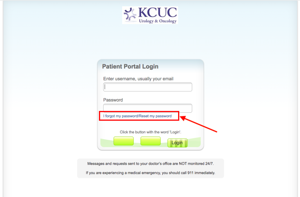 KCUC Patient Portal Login