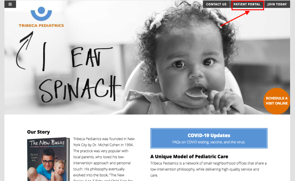 Tribeca Pediatrics Patient Portal