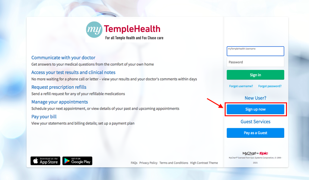 Temple Patient Portal