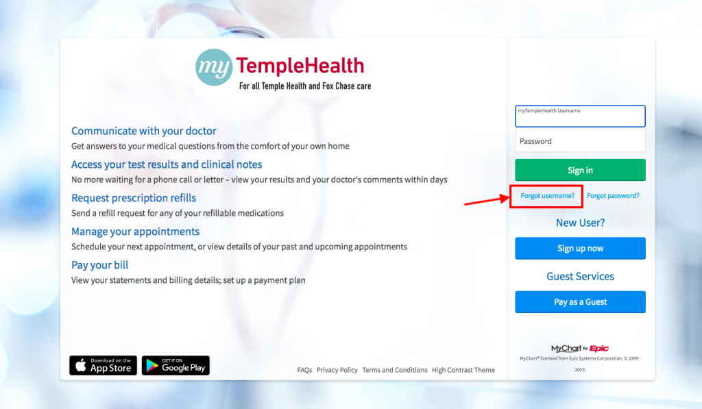 Temple Patient Portal