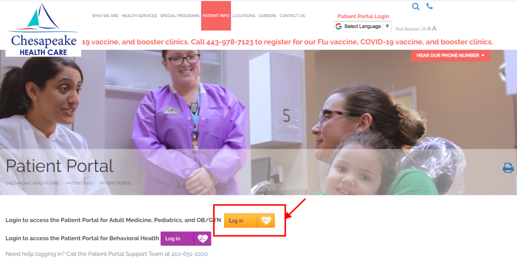 Chesapeake Health Care Patient Portal Login