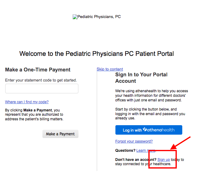 Pediatric Physicians Patient Portal