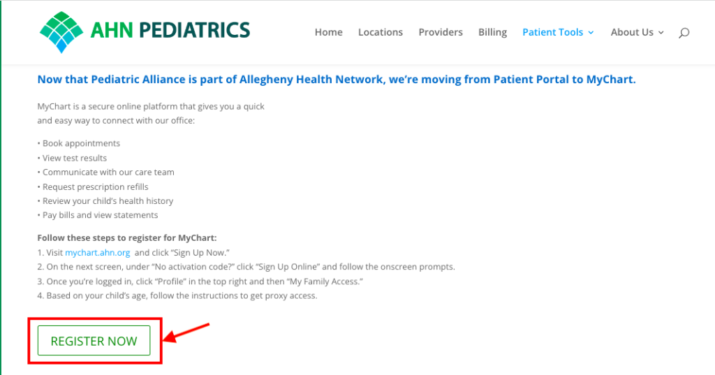 Pediatric Alliance Patient Portal