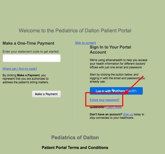Pediatrics of Dalton Patient Portal 