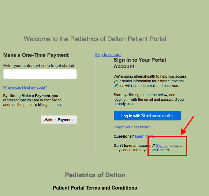 Pediatrics of Dalton Patient Portal 
