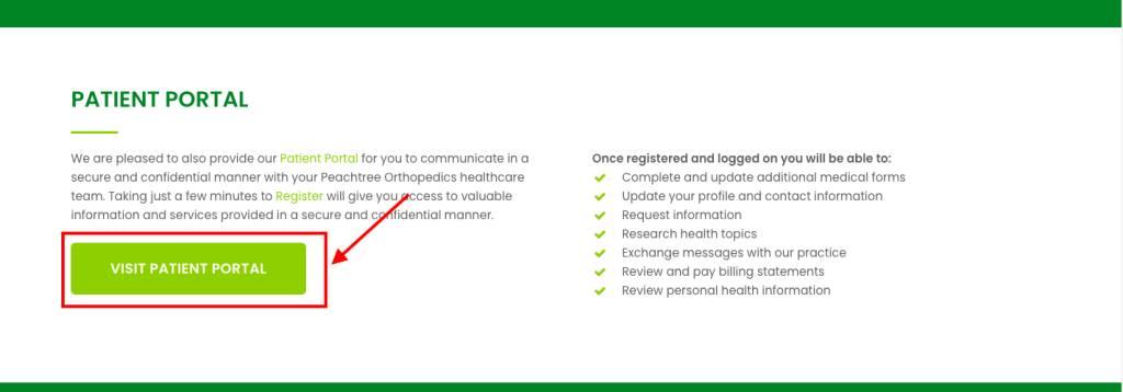 Peachtree Orthopedic Clinic Patient Portal