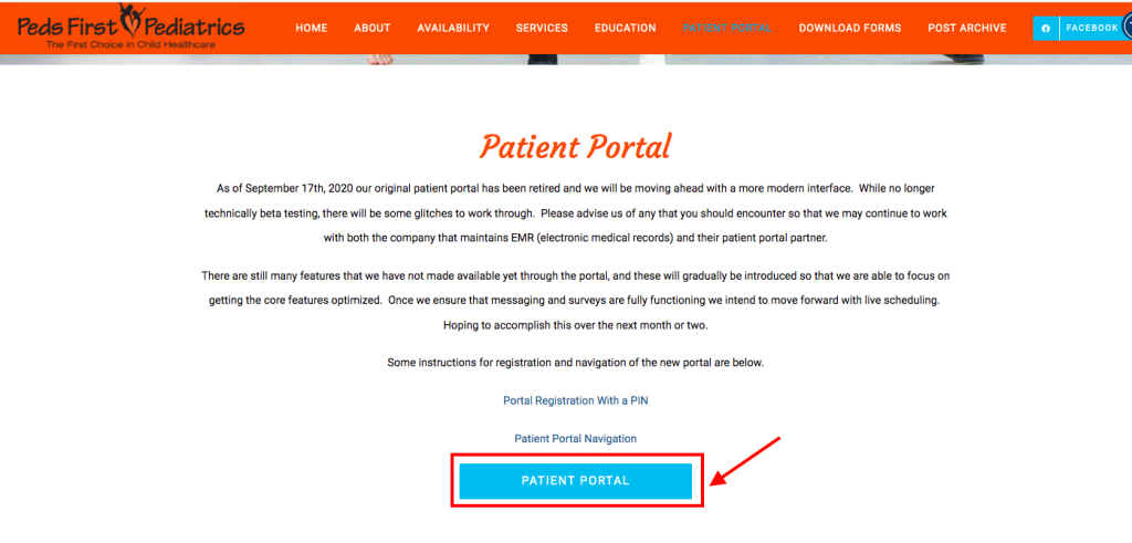 Peds First Pediatrics Patient Portal