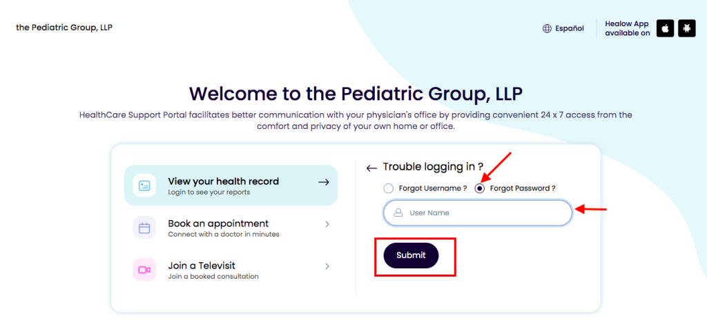 Patient Portal Pediatric