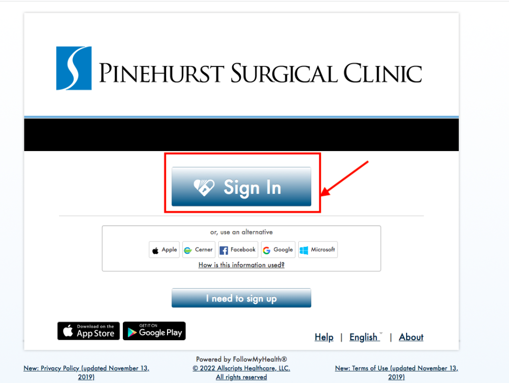 Pinehurst Surgical Patient Portal