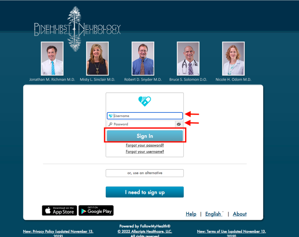Pinehurst Neurology Patient Portal