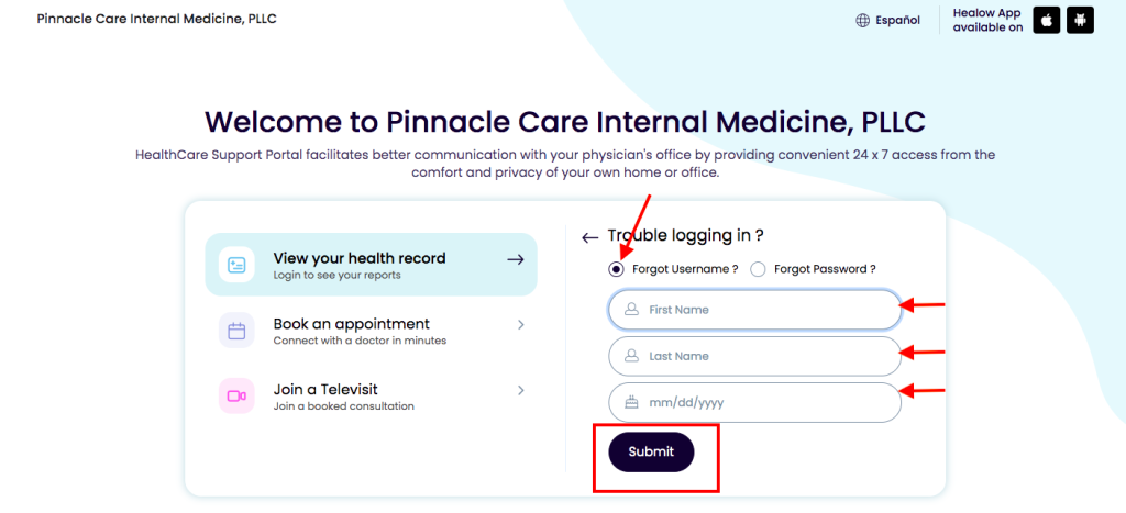 Pinnacle Care Patient Portal Login
