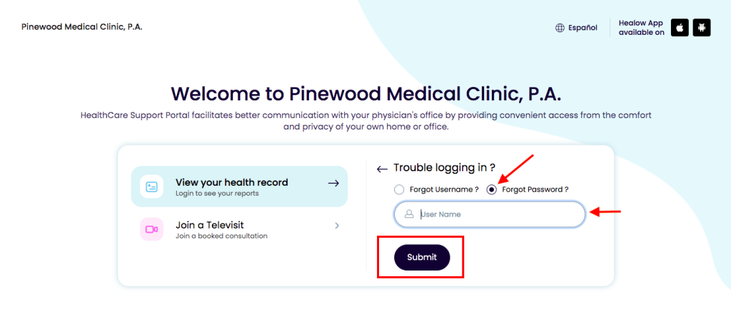 Pinewood Medical Patient Portal