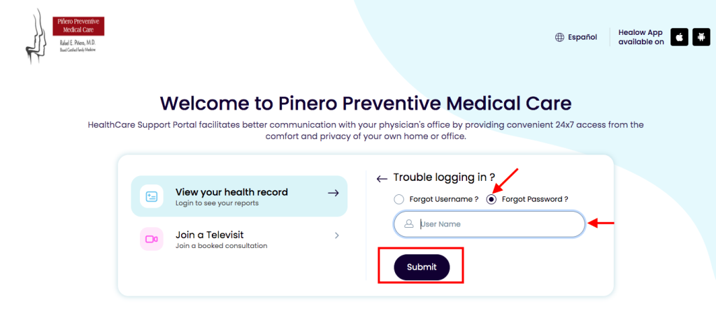 Pinero Medical Patient Portal