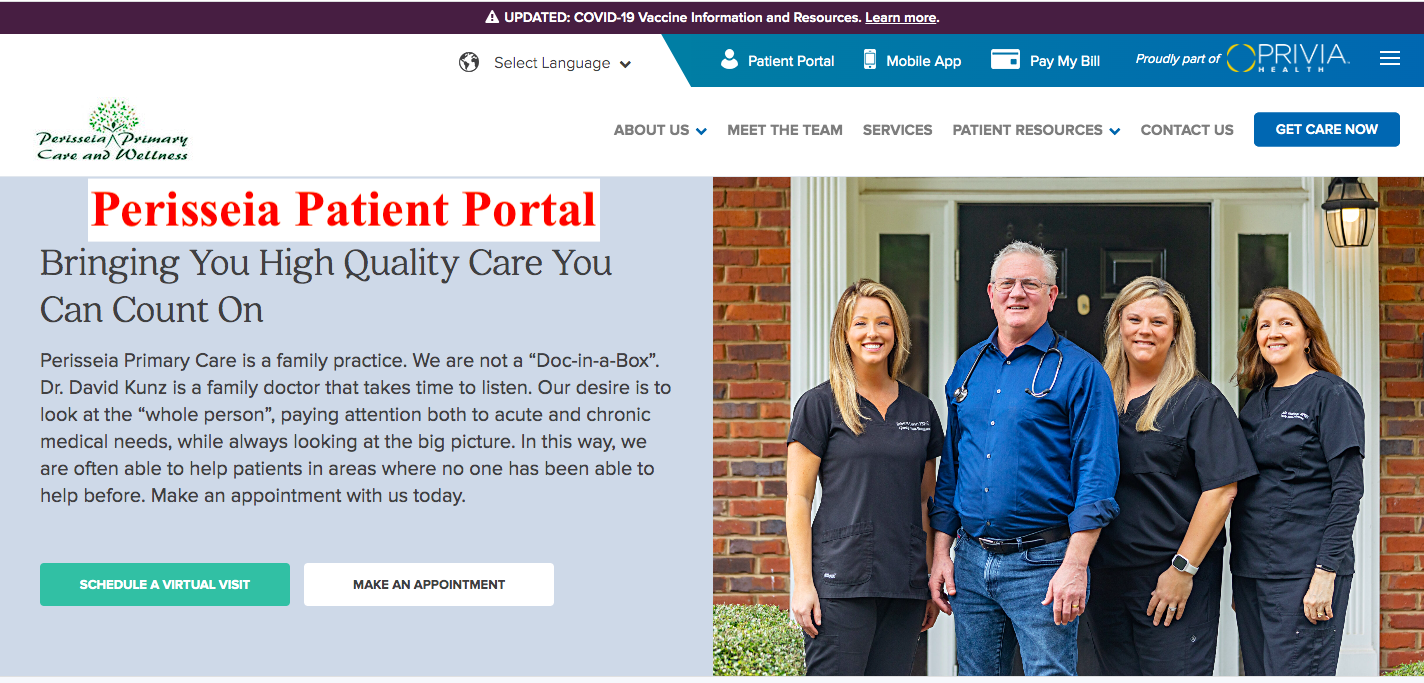 Perisseia Patient Portal