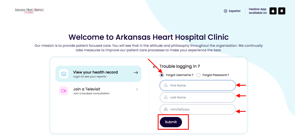 AR Heart Hospital Clinic Patient Portal