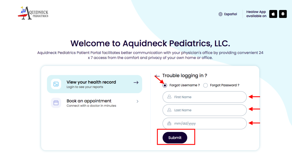 Aquidneck Medical Patient Portal