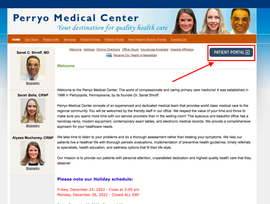 Perryo Medical Center Patient Portal