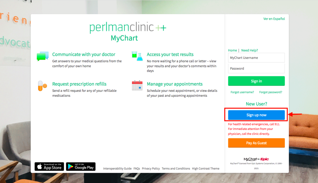 Perlman Clinic Patient Portal