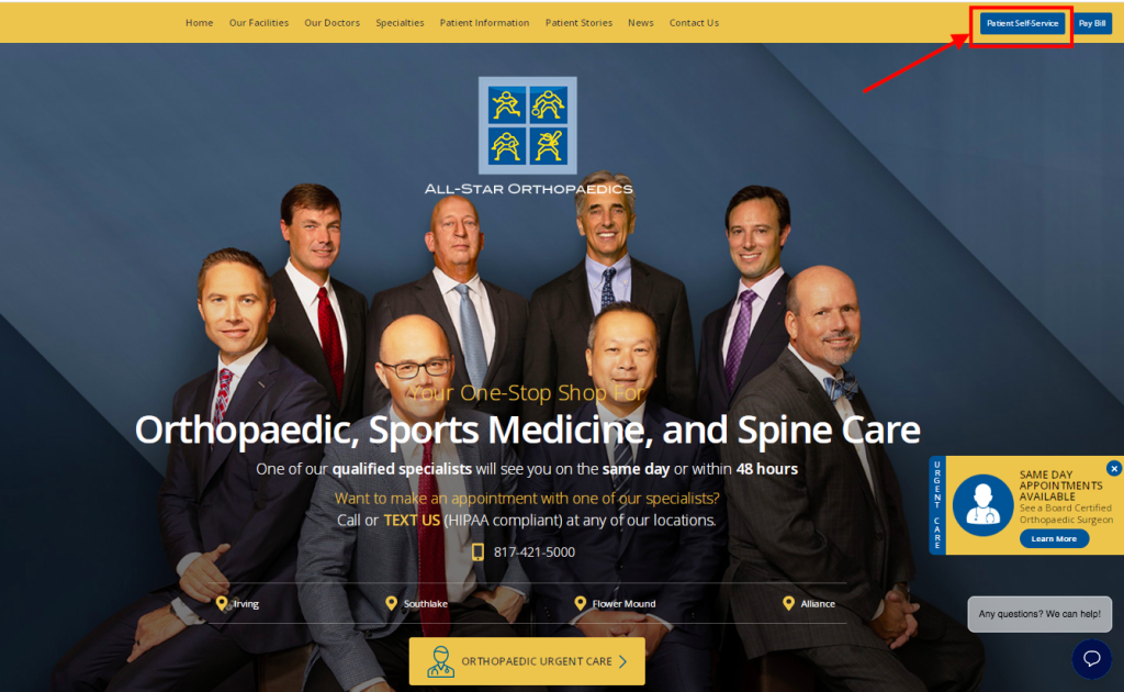 All-Star Orthopedics Patient Portal