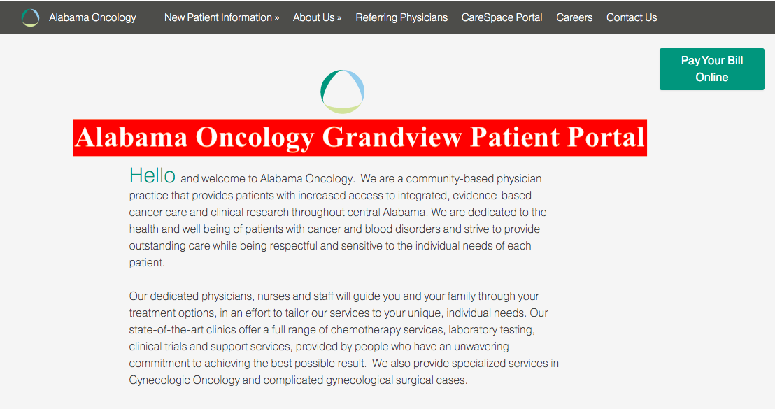 Alabama Oncology Grandview Patient Portal
