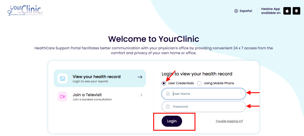 Your Clinic Patient Portal