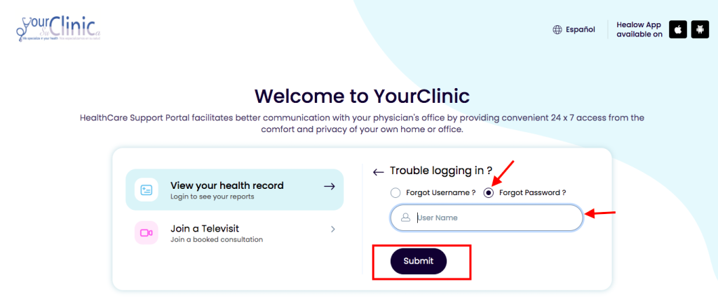 Your Clinic Patient Portal