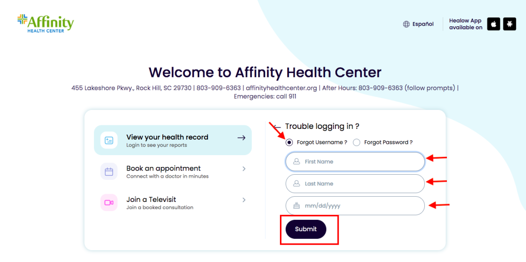 Affinity Medical Patient Portal