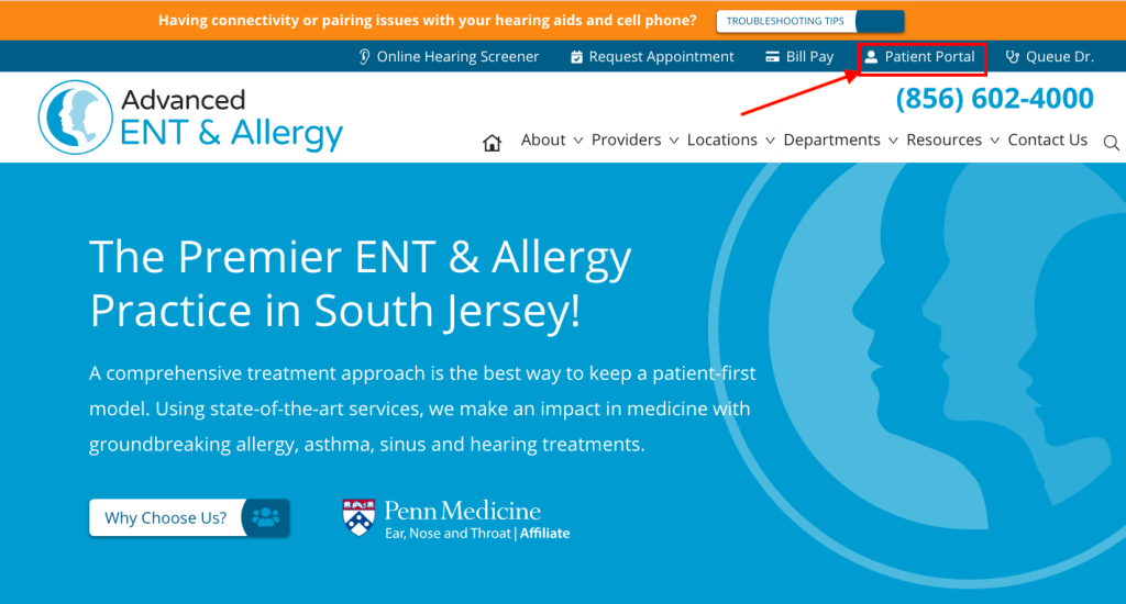 Advanced ENT and Allergy Patient Portal Login