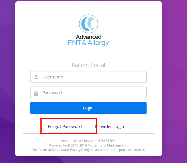 Advanced ENT and Allergy Patient Portal Login