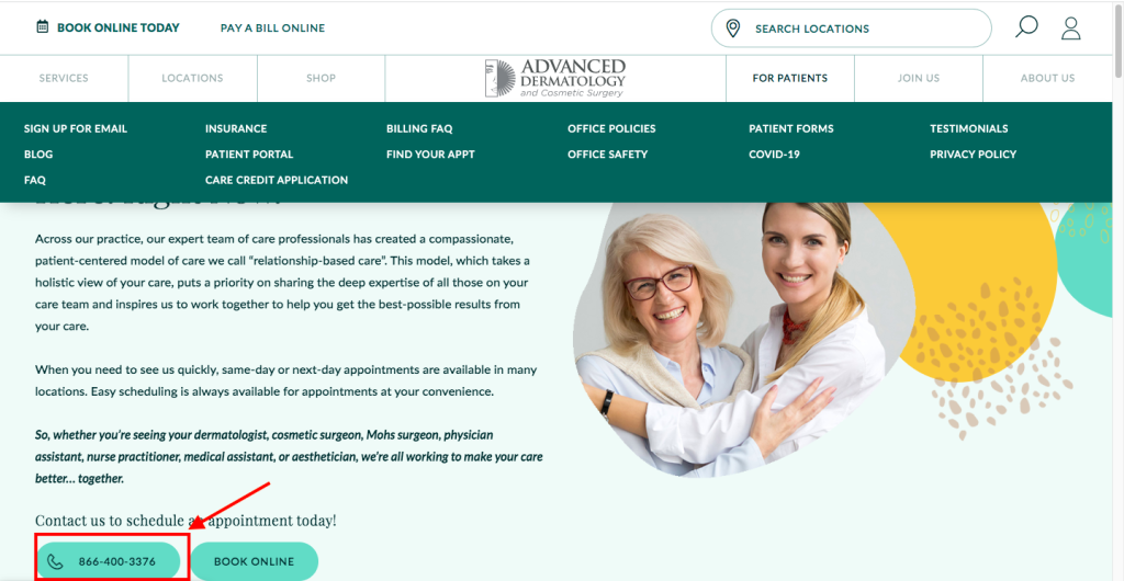 Advanced Dermcare Patient Portal