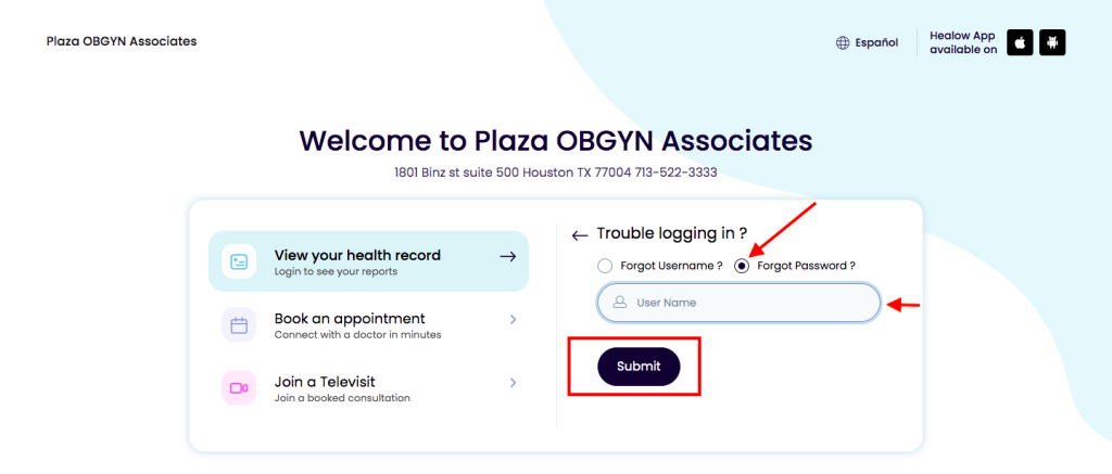 Plaza Ob/gyn Patient Portal