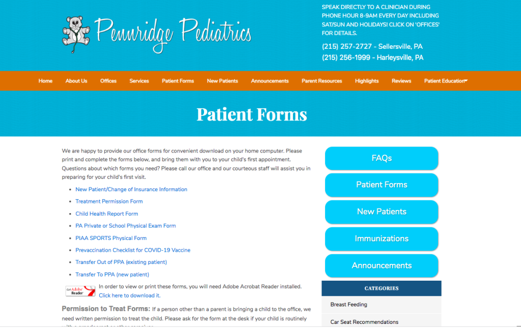 Pennridge Pediatrics Patient Portal
