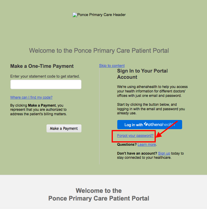 Ponce Primary Care Patient Portal 