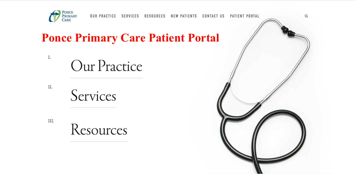 Ponce Primary Care Patient Portal