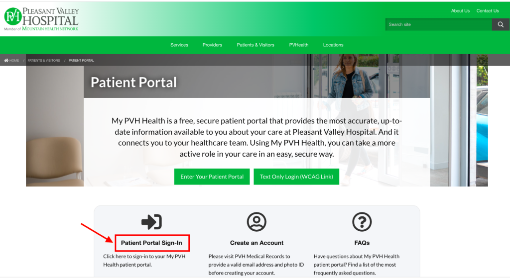 Pleasant Valley Hospital Patient Portal