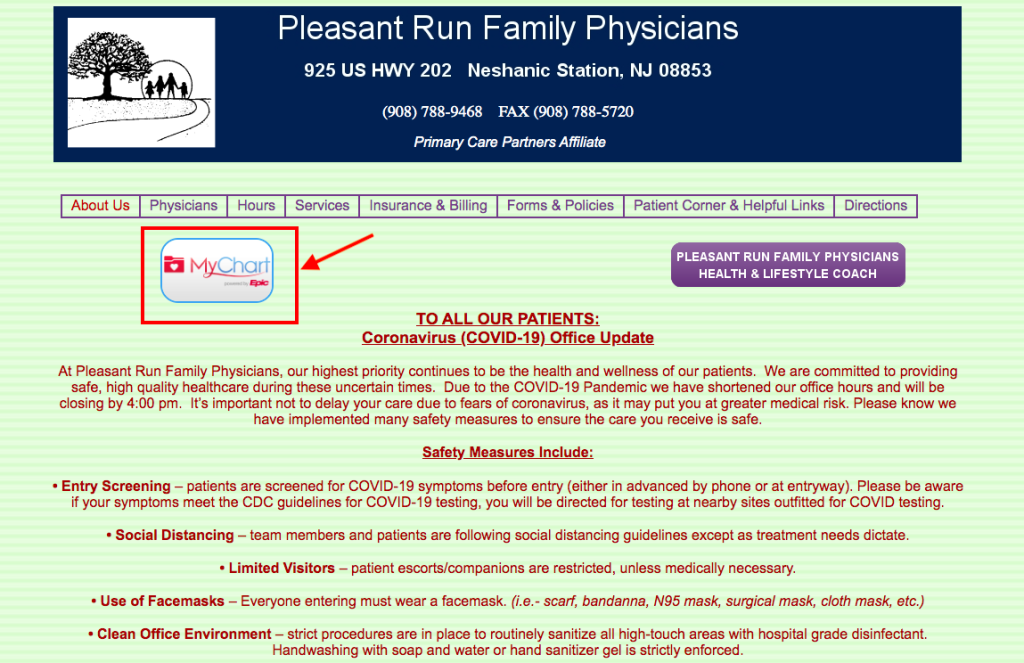 Pleasant Run Family Physicians Patient Portal 