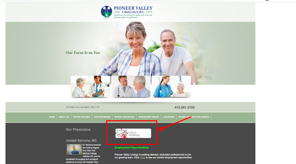 Pioneer Valley Urology Patient Portal