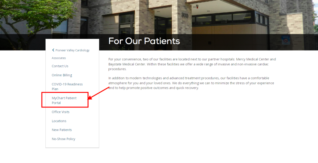 Pioneer Valley Cardiology Patient Portal