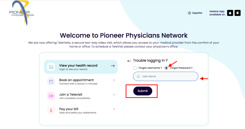 Pioneer Family Physicians Patient Portal