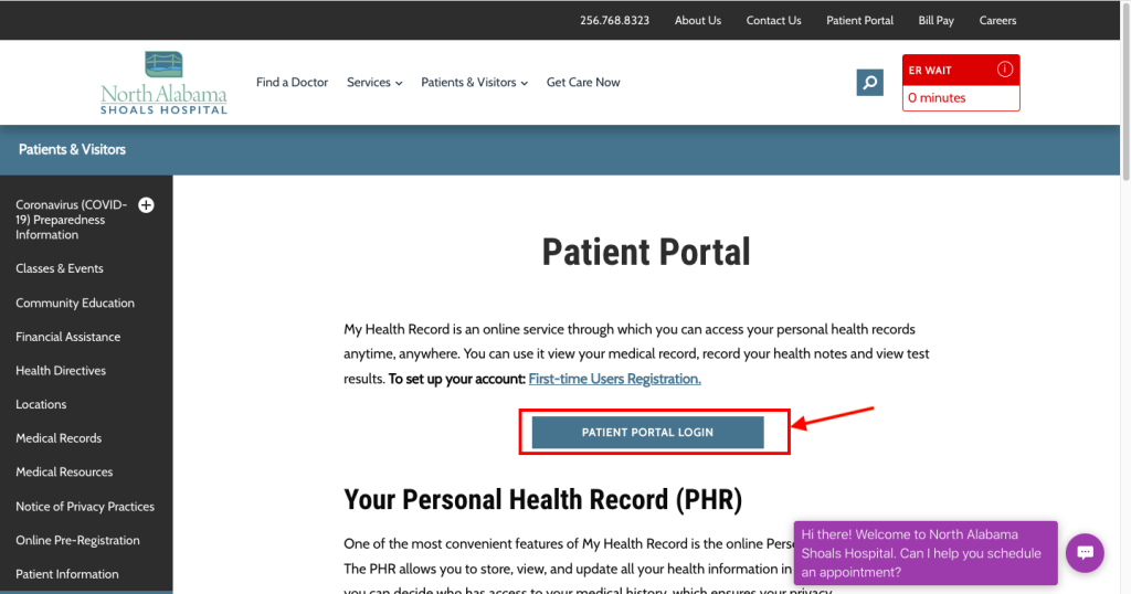 Shoals Hospital Patient Portal