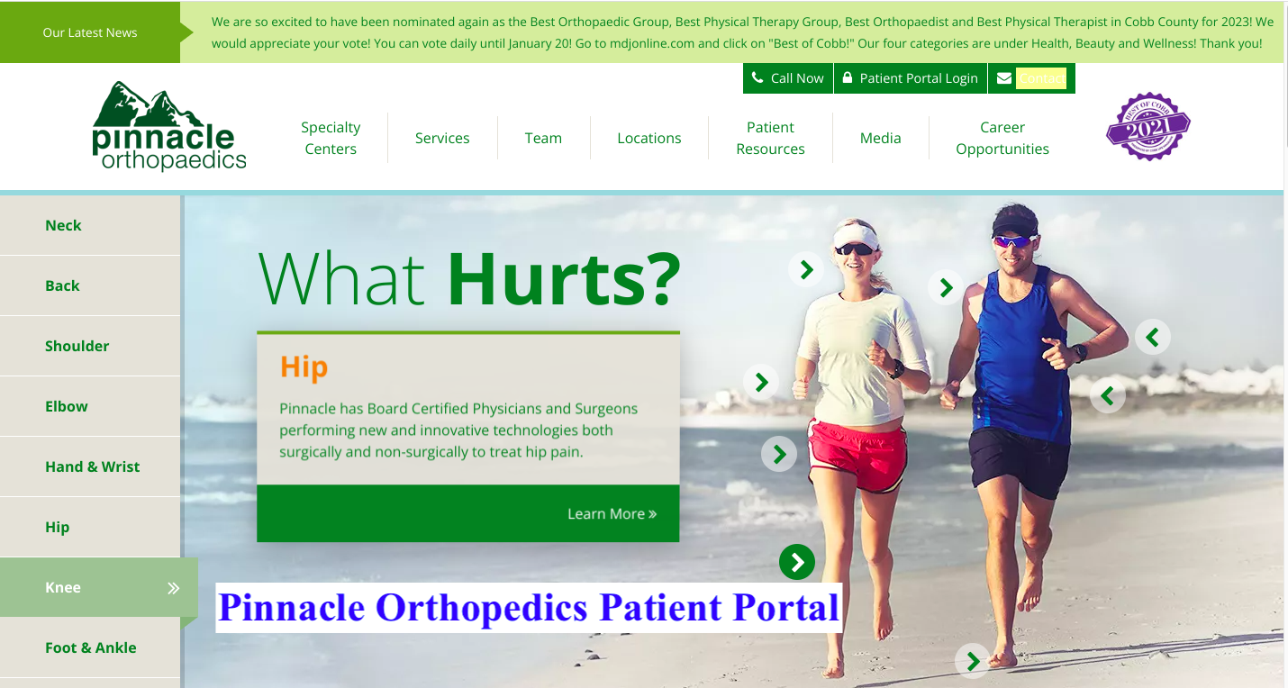 Pinnacle Orthopedics Patient Portal