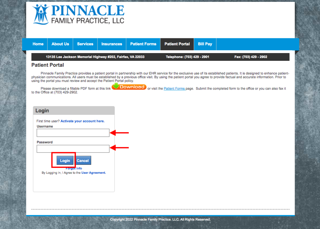 Pinnacle Family Practice Patient Portal