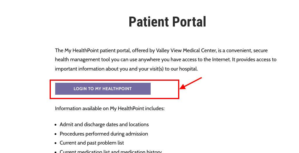 Valley View Medical Center Patient Portal