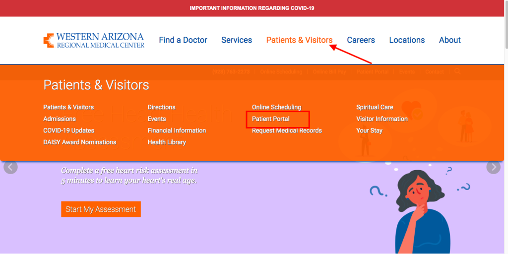 Western Arizona Regional Medical Center Patient Portal 