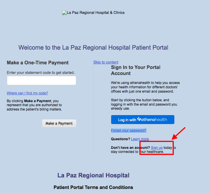 LA PAZ Regional Hospital Patient Portal